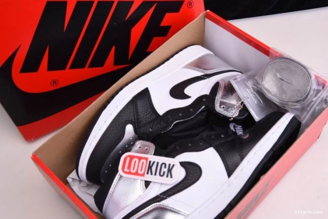 SILVER AIR 1 HIGH CD0461-001 OG JORDAN TOE WMNS 0808